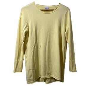 Chico's chicos size 1 Medium Sweater Creamy Yellow Long Sleeve Soft Pullover